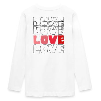 L’art intemporel LOVE - T-shirt manches longues Premium Ado - blanc - Dos - AI Model Kid Female (0cm)