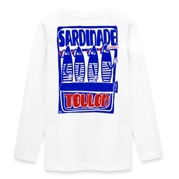 Sardinade marins de Toulon - Humour Méditerranéen - T-shirt manches longues Premium Ado - blanc - Dos - AI Model Kid Female (0cm)