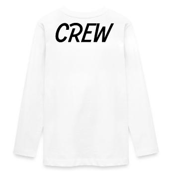 CREW1 - Teenager Premium Bio Langarmshirt - Weiß - Hinten - AI Model Kid Female (0cm)