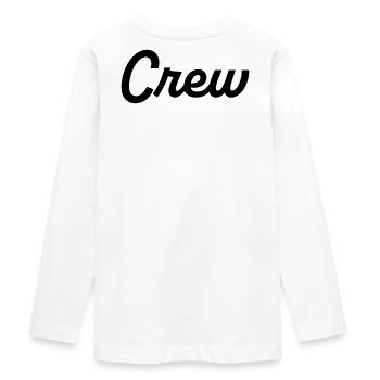 Crew2 - Teenager Premium Bio Langarmshirt - Weiß - Hinten - AI Model Kid Female (0cm)