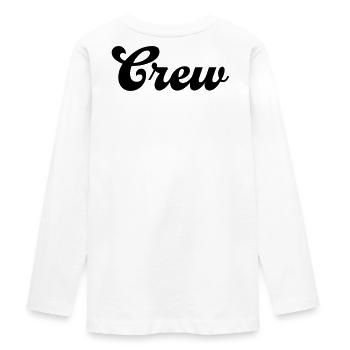 Crew 1 - Teenager Premium Bio Langarmshirt - Weiß - Hinten - AI Model Kid Female (0cm)