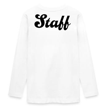 Staff1 - Teenager Premium Bio Langarmshirt - Weiß - Hinten - AI Model Kid Female (0cm)