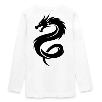 Dragon d’Asie - T-shirt manches longues Premium Ado - blanc - Dos - AI Model Kid Female (0cm)