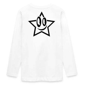 lachender stern gesicht star - T-shirt manches longues Premium Ado - blanc - Dos - AI Model Kid Female (0cm)