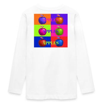 Pop Art Apple Collage Design - T-shirt manches longues Premium Ado - blanc - Dos - AI Model Kid Female (0cm)