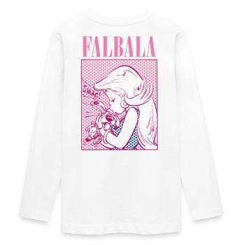 Asterix & Obelix Falbala Küsst Idefix - Teenager Premium Bio Langarmshirt - Weiß - Hinten - AI Model Kid Female (0cm)