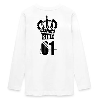 KING - T-shirt manches longues Premium Ado - blanc - Dos - AI Model Kid Female (0cm)