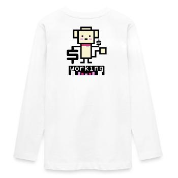 Caniche travaillant - T-shirt manches longues Premium Ado - blanc - Dos - AI Model Kid Female (0cm)