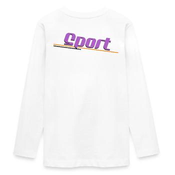 Sport - Teenager Premium Bio Langarmshirt - Weiß - Hinten - AI Model Kid Female (0cm)