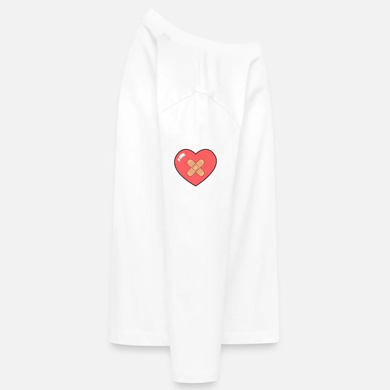Herz mit Pflaster Teenager Premium Bio Langarmshirt