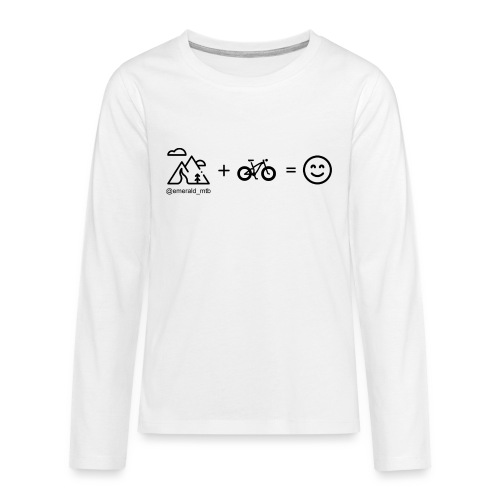 Mountains + Bike = Happiness - Teenagers' Premium Longsleeve Shirt