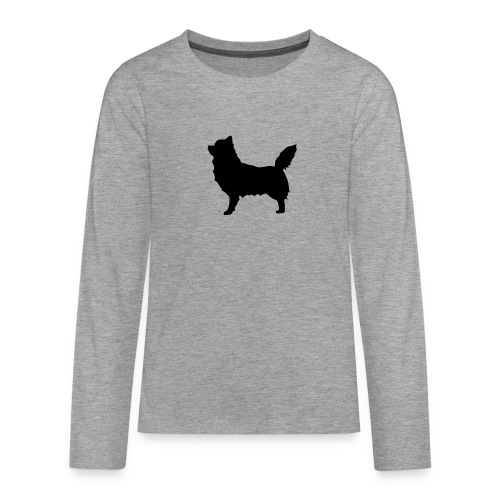 Chihuahua pitkakarva musta - Teinien premium pitkähihainen t-paita