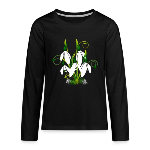 Schneeglöckchen, Blumen, Blüten, floral, Ornamente - Teenager Premium Langarmshirt