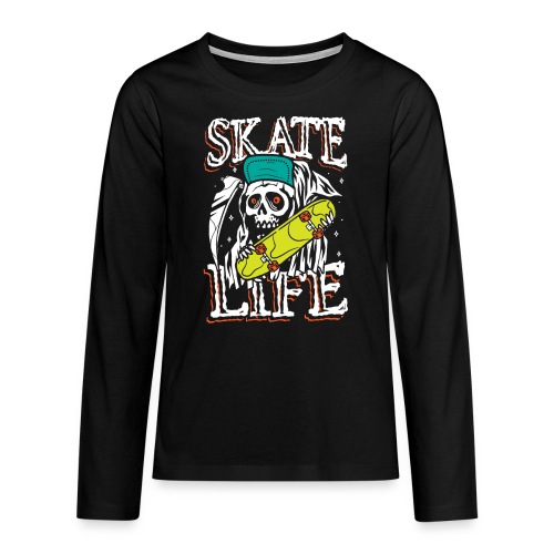 Skate-Leben | Rollender Punk-Schädel - Teenager Premium Langarmshirt