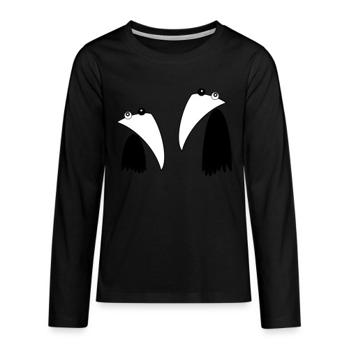 Raving Ravens - black and white 1 - Teenagers' Premium Longsleeve Shirt