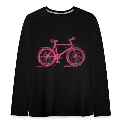 Skizzefahrrad Pink - Teenager Premium Langarmshirt