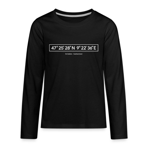 St.Gallen Koordinaten | T-Shirt | Ostschweiz - Teenager Premium Langarmshirt