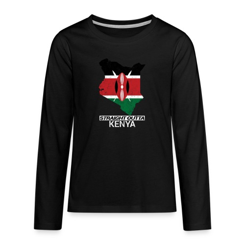 Straight Outta Kenya country map & flag - Teenagers' Premium Longsleeve Shirt
