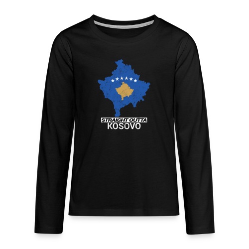 Straight Outta Kosovo country map - Teenagers' Premium Longsleeve Shirt