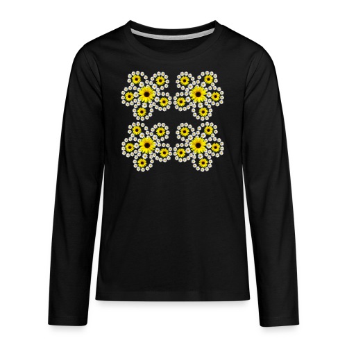 Blumenmuster mit Margeriten Sonnenblumen Blüte - Teenager Premium Langarmshirt