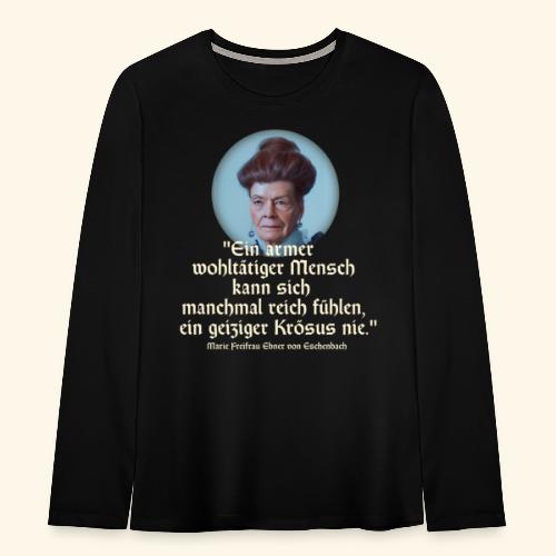 Sprüche T-Shirt Design Zitat über Geiz - Teenager Premium Langarmshirt