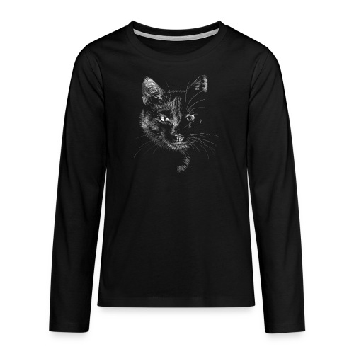 Schwarze Katze - Teenager Premium Langarmshirt