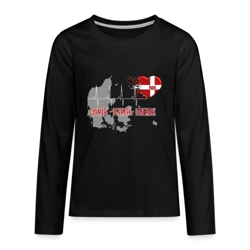 Dänemark Denmark Danmark Hygge Herzschlag EKG - Teenager Premium Langarmshirt
