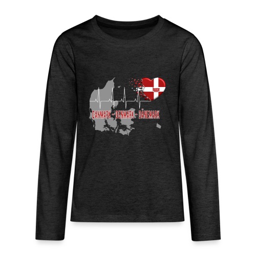 Dänemark Denmark Danmark Hygge Herzschlag EKG - Teenager Premium Langarmshirt