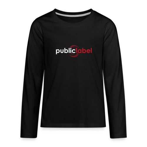 Public Label auf schwarz - Teenager Premium Langarmshirt