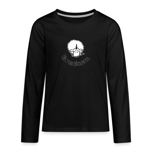 Ewenicorn (svart utgåva svart text) - Långärmad premium T-shirt tonåring