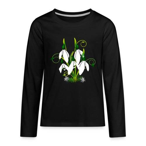 Schneeglöckchen, Blumen, Blüten, floral, Ornamente - Teenager Premium Langarmshirt