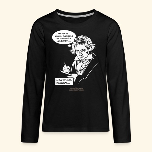 Beethoven mit Sprechblase beim Komponieren - Teenager Premium Langarmshirt