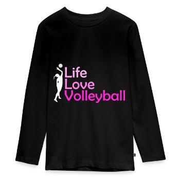 Beach volley - T-shirt manches longues Premium Ado - noir - Devant - AI Model Kid Female (0cm)