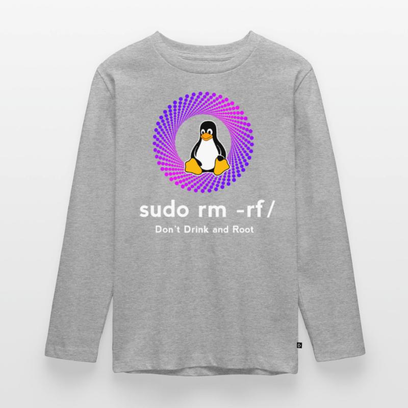 Ordinateur Sys admin Penguin Nerd pc sudo rm -rf cod T-shirt manches longues Premium Ado