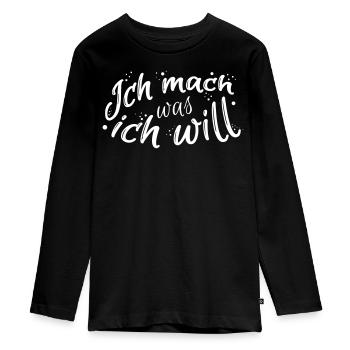 Sprüche Sprüche Sprüche Sprüche Sprüche Sprüche - Teenager Premium Bio Langarmshirt - Schwarz - Vorne - AI Model Kid Female (0cm)