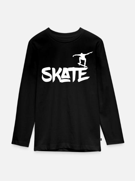 Skater Skate - Teenager Premium Bio Langarmshirt - Schwarz
