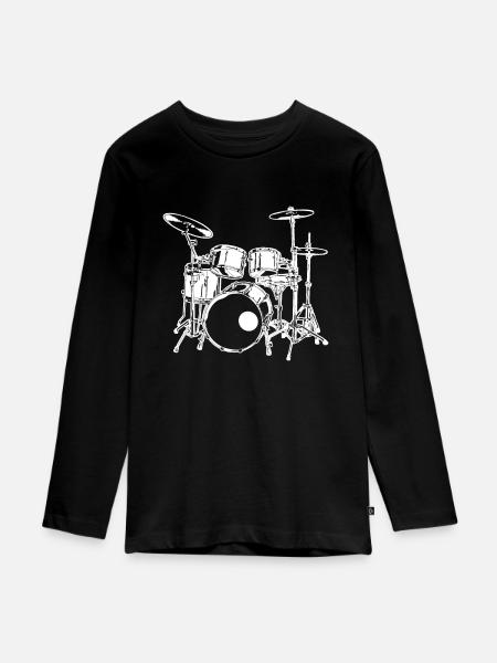 Rock Musik - Teenager Premium Bio Langarmshirt - Schwarz