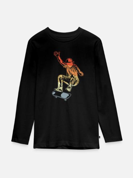 Skateboarding - Teenager Premium Bio Langarmshirt - Schwarz