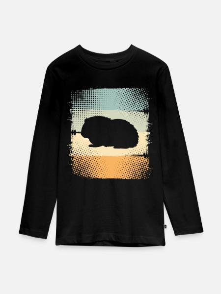 Meerschweinchen - Teenager Premium Bio Langarmshirt - Schwarz