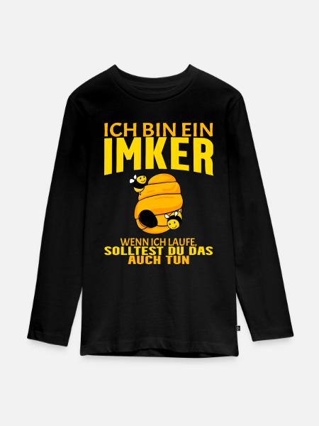 Bienen Imker Biene - Teenager Premium Bio Langarmshirt - Schwarz