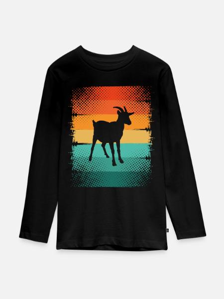Ziege - Teenager Premium Bio Langarmshirt - Schwarz