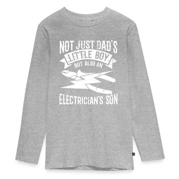 Electrical engineer son - Teenager Premium Organic Long Sleeve Shirt - heather grey - Front