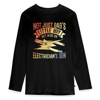 Elektriker Junge - Teenager Premium Bio Langarmshirt - Schwarz - Vorne - AI Model Kid Female (0cm)