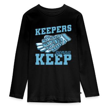 Keepers going to Keep - Teenager Premium Organic Long Sleeve Shirt - black - Front - AI Model Kid Female (0cm)