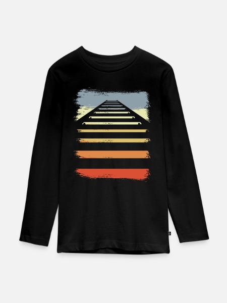Bahngleise - Teenager Premium Bio Langarmshirt - Schwarz