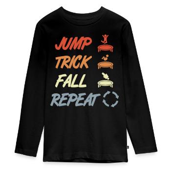 Trampoline Techniques - T-shirt manches longues Premium Ado - noir - Devant - AI Model Kid Female (0cm)
