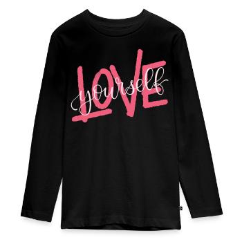 Aime toi toi-même - T-shirt manches longues Premium Ado - noir - Devant - AI Model Kid Female (0cm)