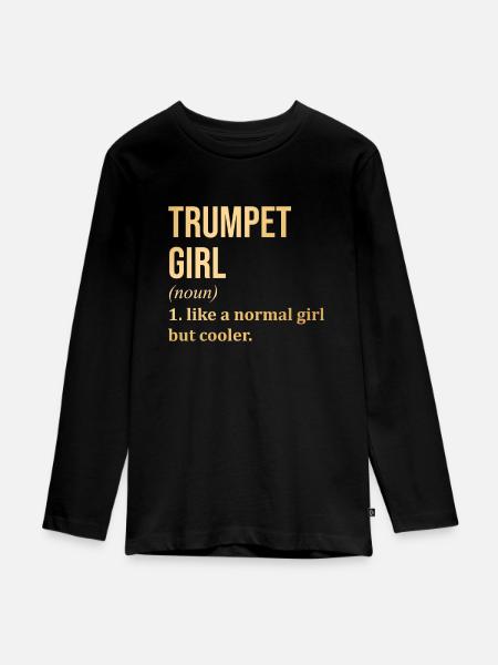 Trompete, Trompete, Trompete - Teenager Premium Bio Langarmshirt - Schwarz