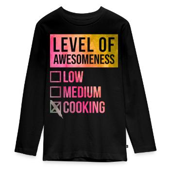 Chef - Teenager Premium Organic Long Sleeve Shirt - black - Front - AI Model Kid Female (0cm)