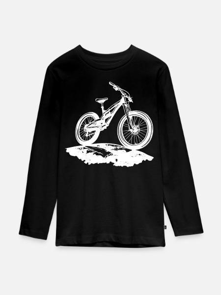 Mountainbiker - Teenager Premium Bio Langarmshirt - Schwarz